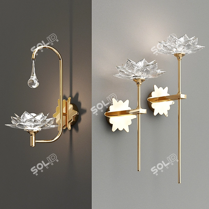 Luminous Lotos Wall Lamp 3D model image 2