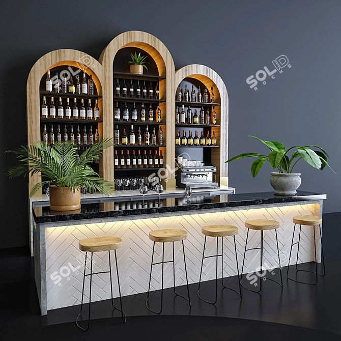 Archived 3D Restaurant Bar Model 3D model image 2