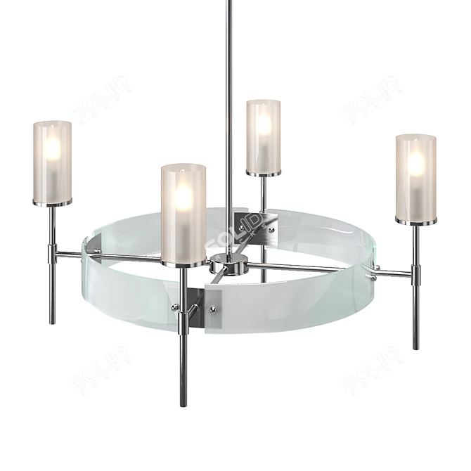 Elegant Glass Pendant Chandelier 3D model image 1