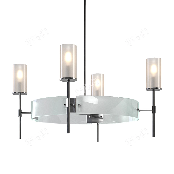 Elegant Glass Pendant Chandelier 3D model image 2
