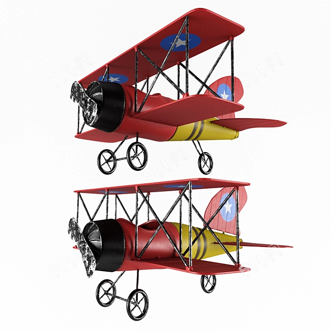 Vintage Hempel Model Plane Ornament 3D model image 1