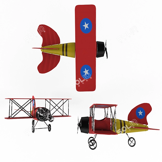 Vintage Hempel Model Plane Ornament 3D model image 2