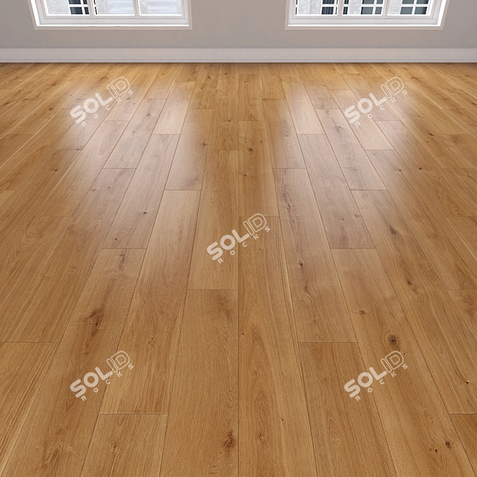 Caramel Oak Parquet: Herringbone, Linear, Chevron 3D model image 2