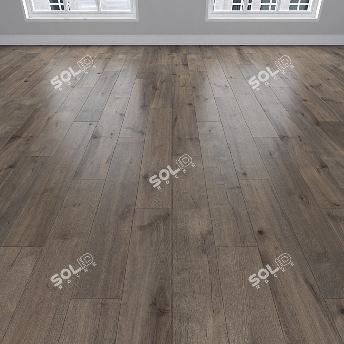 Smoky Oak Parquet: Herringbone, Linear, Chevron 3D model image 2