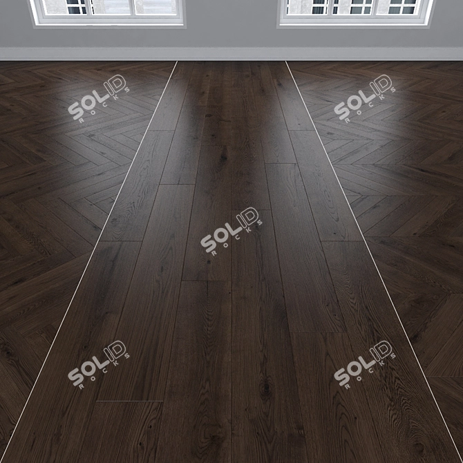 Oak Parquet: Herringbone, Linear, Chevron 3D model image 1