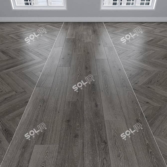 Gray Oak Parquet - Herringbone, Linear, Chevron 3D model image 1