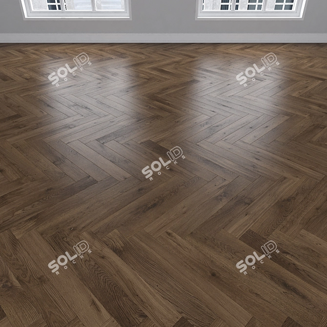 Oak Parquet: Herringbone, Linear, Chevron 3D model image 3