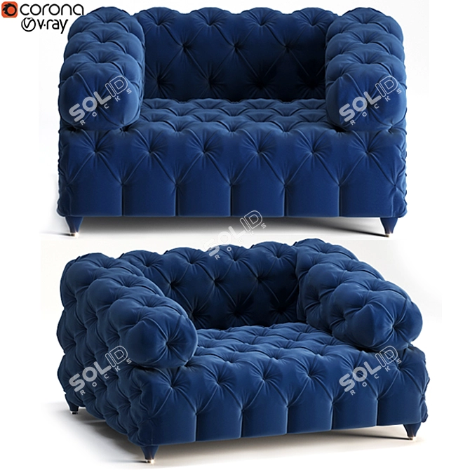 3D MAX Armchair: Textures, Renders, VRAY_CORONA 3D model image 1