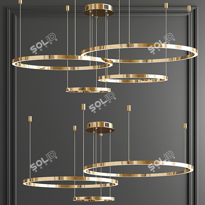 Elegant Cruise Ring Chandelier 3D model image 1