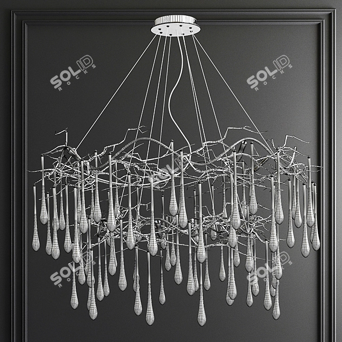 Elegant Double Tear Chandelier 3D model image 4