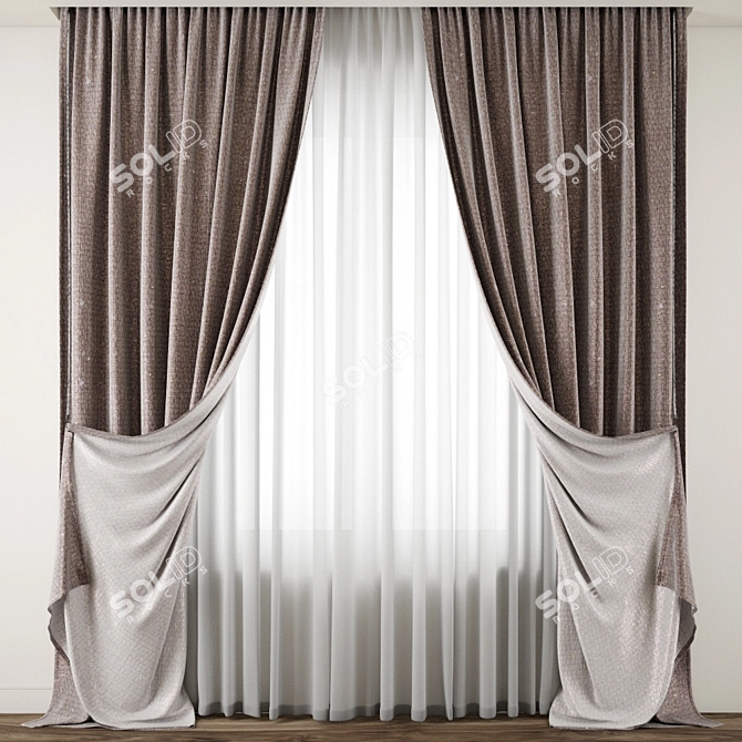 Exquisite Curtain Model: 3DS Max & OBJ 3D model image 1