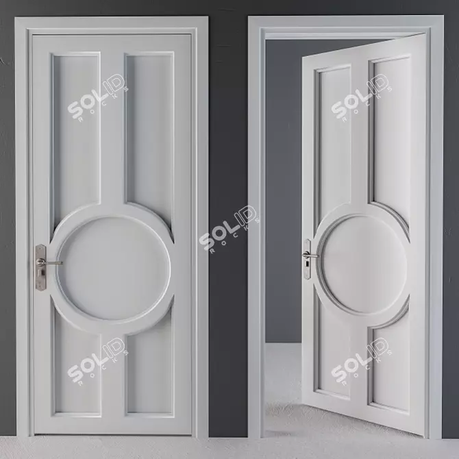 Elegant White Door: Neo-Classic 3D model image 1