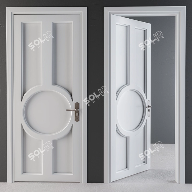 Elegant White Door: Neo-Classic 3D model image 2