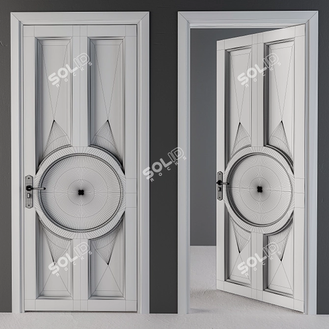 Elegant White Door: Neo-Classic 3D model image 3