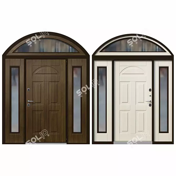 Om Thermowood: Stylish and Intelligent Doors 3D model image 1