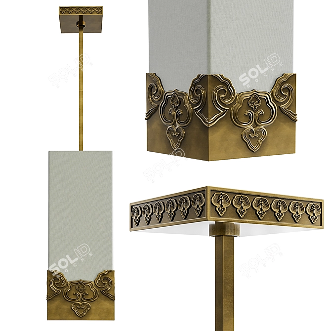 Elegant Iris Pendant Chandelier 3D model image 1