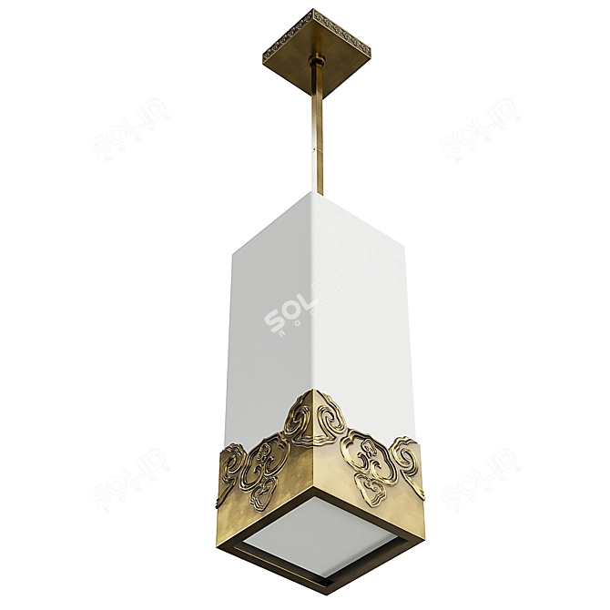 Elegant Iris Pendant Chandelier 3D model image 2