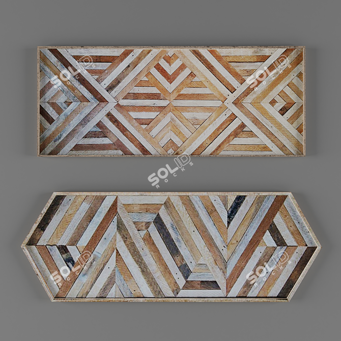 Scandi Rustic Wood Wall Art 3D model image 3