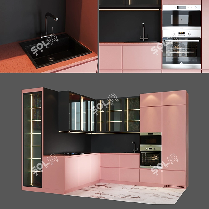 Sleek Kitchen Essentials Set 3D model image 1