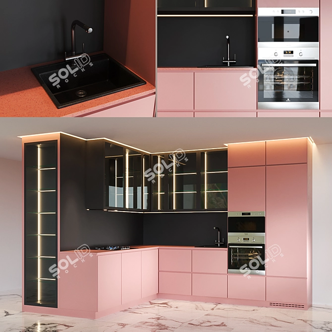 Sleek Kitchen Essentials Set 3D model image 2