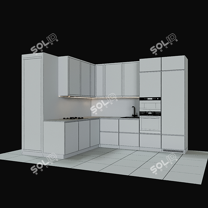 Sleek Kitchen Essentials Set 3D model image 4