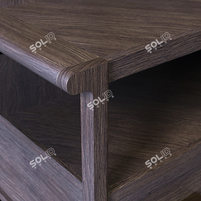 Contempo 2-Drawer Console in Graphite Oak 3D model image 4