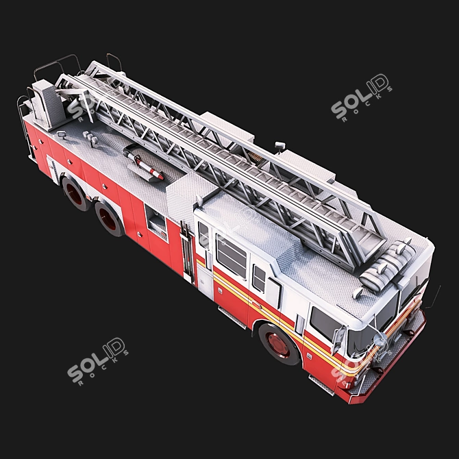 PolyFire: High-Quality 3D Fire Truck 3D model image 3