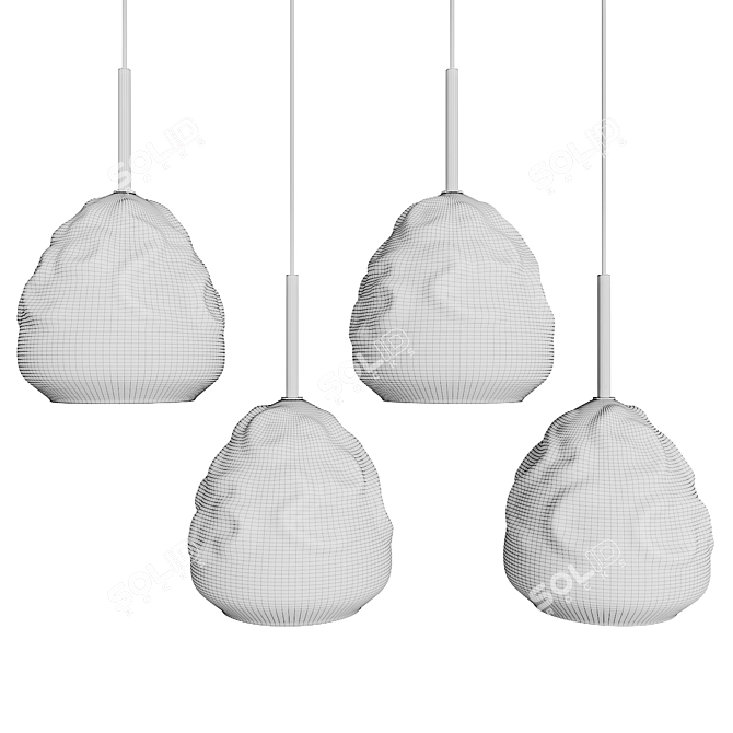 Bolle Luxe Glass Pendant Light 3D model image 2