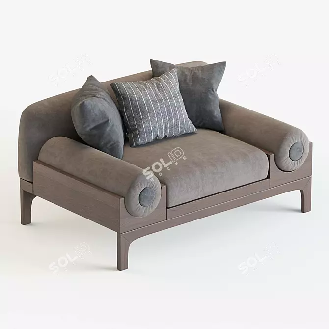 ErgoComfy Armchair | Luxurious Bolster Support 3D model image 2