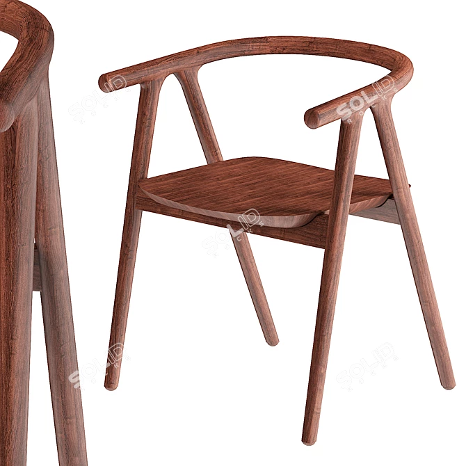 Modern Tanaka Chair: Stylish and Functional 3D model image 1