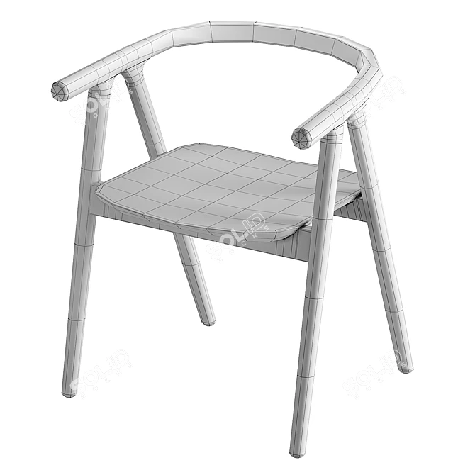 Modern Tanaka Chair: Stylish and Functional 3D model image 3