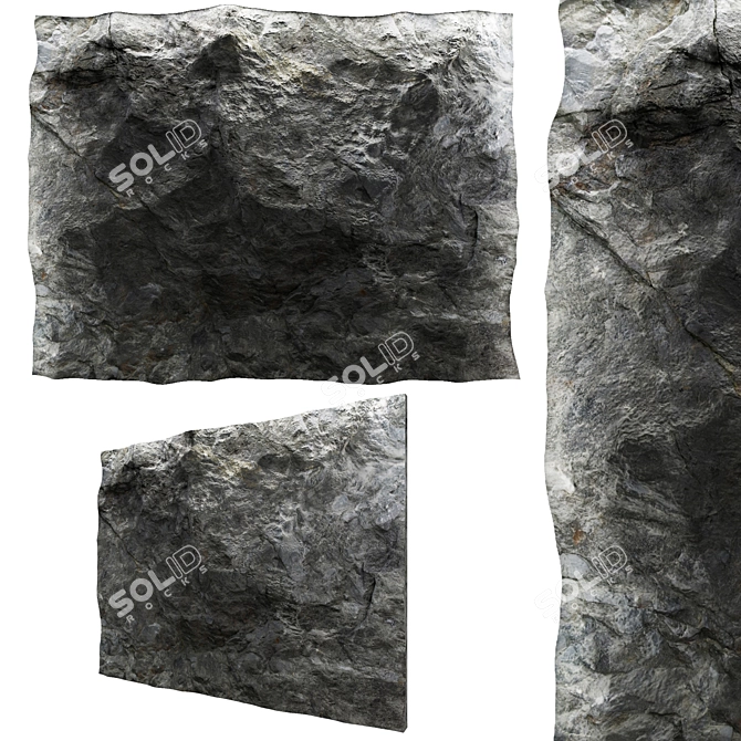 Decorative Stone Wall: High-Resolution Texture 3D model image 1