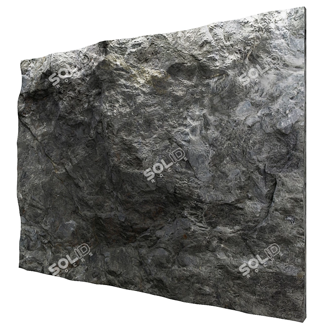 Decorative Stone Wall: High-Resolution Texture 3D model image 4