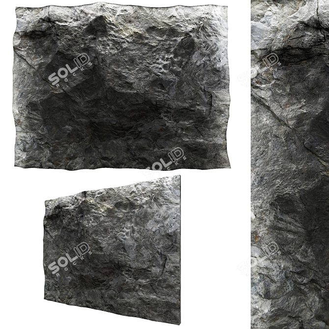 Decorative Stone Wall: High-Resolution Texture 3D model image 6
