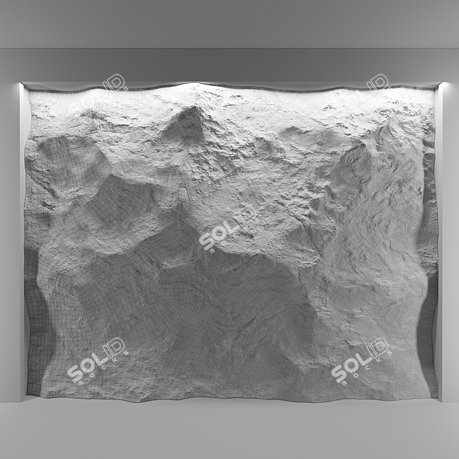 Decorative Stone Wall: High-Resolution Texture 3D model image 10