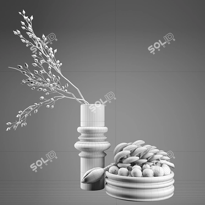 Elegant Ceramic Vase Set 3D model image 3