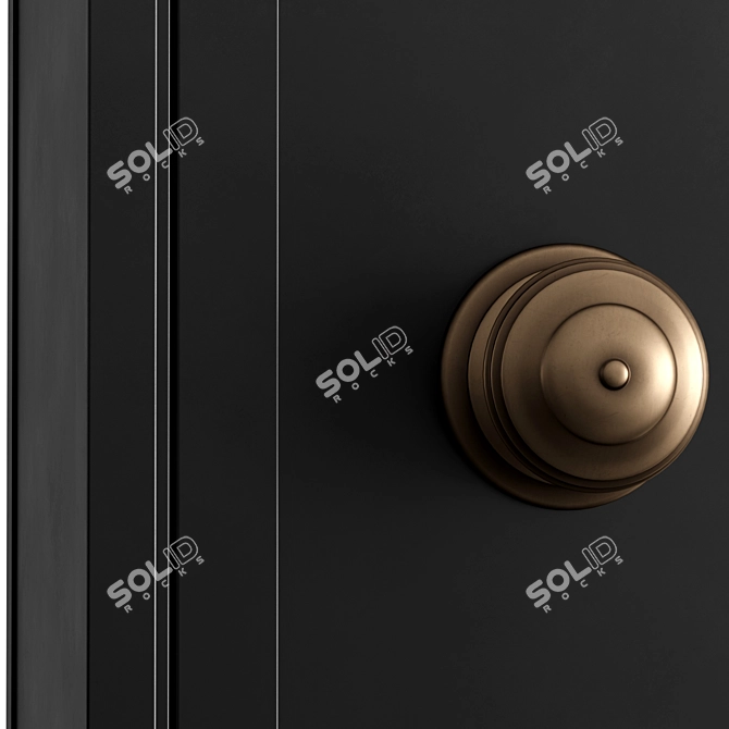 Elegant Black Cabinet with Alsace-Inspired Design 3D model image 2