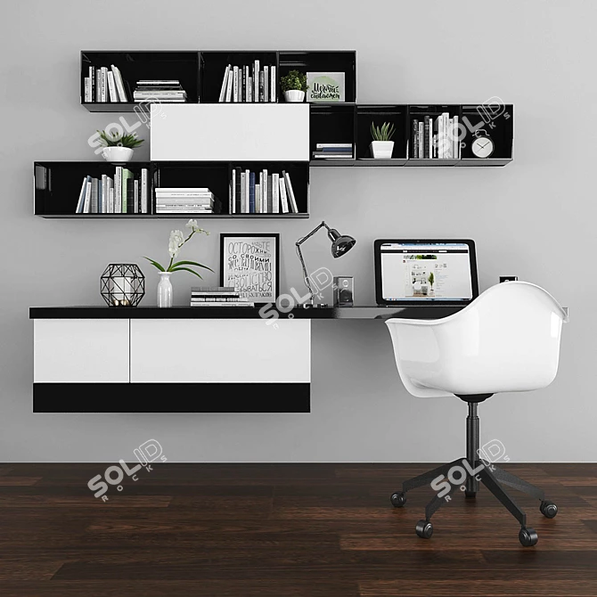 Sleek Office Set - 091 3D model image 3