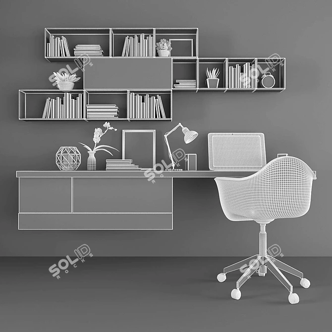 Sleek Office Set - 091 3D model image 2