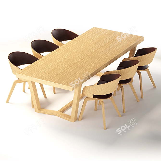 Modern Cartesio Table Set - Vray & Corona Compatible 3D model image 4