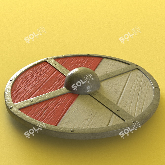 Viking-Style Medieval Shield 3D model image 1