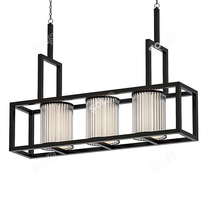 Carducci Black Chandelier - Modern Elegance in Black 3D model image 1