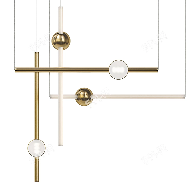 Orion Globe Light: Modern Hanging Chandelier 3D model image 2