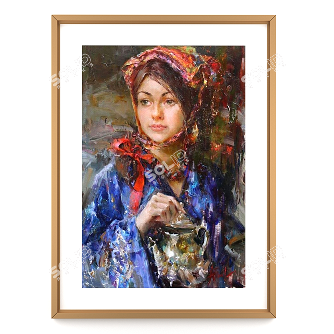 Blue Beauty: Angelica Privalihin Painting 3D model image 1