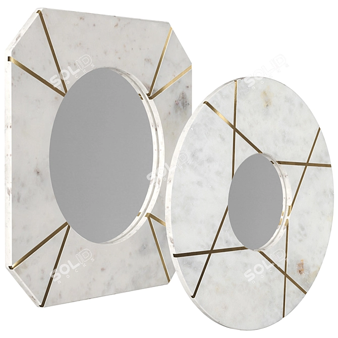 Stone Mirror Decor: Elegant Decorative Mirrors 3D model image 2