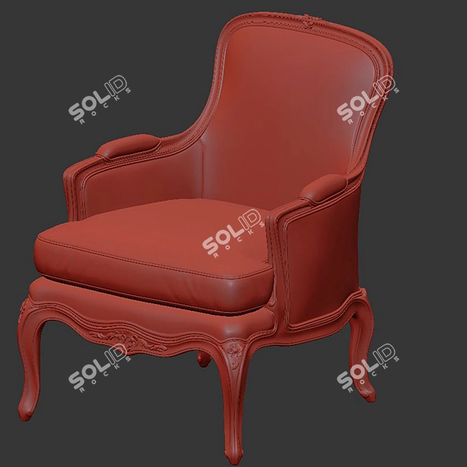 Vintage Wood Wing Chair: Mis en Demeure 3D model image 4