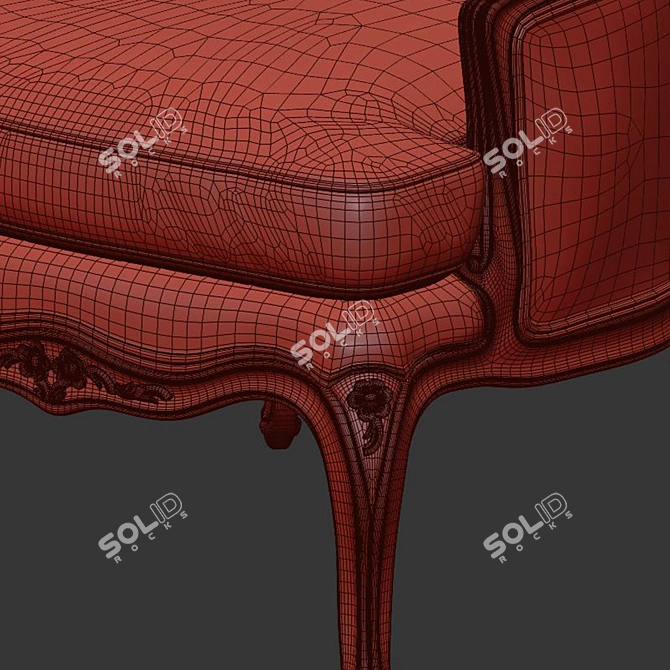 Vintage Wood Wing Chair: Mis en Demeure 3D model image 5