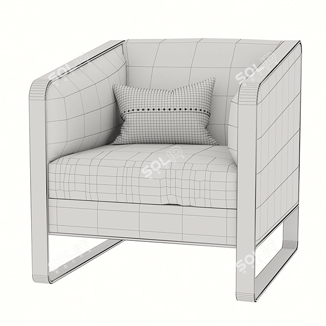Elegant Yvette Accent Chair 3D model image 4