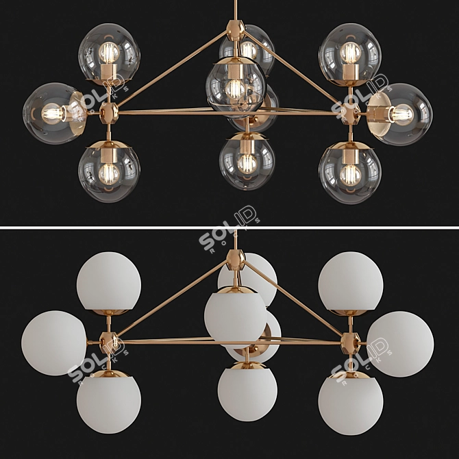 Modo Chandelier - 10 Globes 3D model image 1