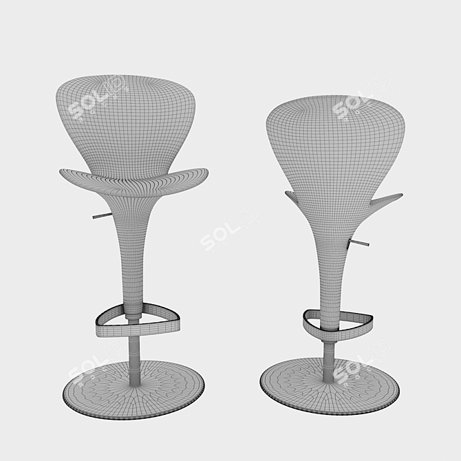 Sleek and Stylish Oslo Stool 3D model image 4